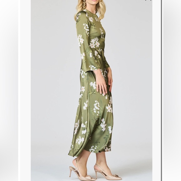 NWT Sachin + Babi Tyra Floral Long Sleeve Satin Dress Size 4 - Picture 3 of 8